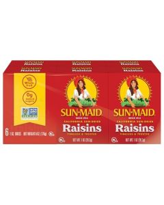 SunMaid California SunDried Raisins 6 Pack 1 oz SnackSize Box Dried Fruit for Healthy Snacks School Lunches and Natural Sweeteners