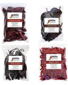 1400S Spices Dried Chiles Peppers 4 Pack Bundle