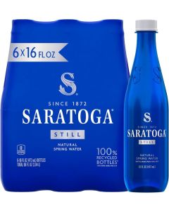 Saratoga 16oz 6-Pack Still Natural Spring Water in Recycled Bottles