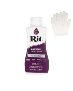 Rit Dye Liquid Fabric Dye for Crafting Clothing and Dcor 8 oz Bottle Eggplant Gloves Included