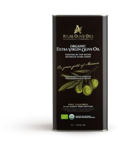 A ATLAS OLIVE OILS Bulk Organic Cold Pressed Moroccan Extra Virgin Olive Oil Polyphenol Rich Newly Harvested Unprocessed from One Single Family Farm Cold Press Ext Virgin 170 Fl Oz Pack of 1