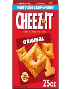 Cheez-It Cheese Crackers, Baked Snack Crackers, Lunch Snacks, Party Size, Original, 25oz Box (1 Box)