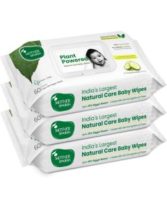 Mother Sparsh Natural Care Baby Wipes / 60 Pcs Pack of 3