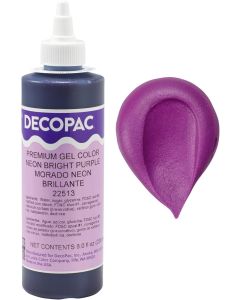 DECOPAC Premium Gel Food Color - Neon Bright Purple, 8oz Edible Coloring for Cakes and Icing