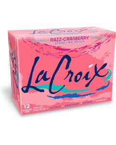 La Croix Razz-Cranberry Naturally Essenced Sparkling Water - 12 Cans (355ml each)