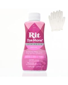 Rit DyeMore 7 Oz Synthetic Liquid Fiber Dye Single Pack with Plastic Gloves for Clothing Dcor and Crafts Super Pink