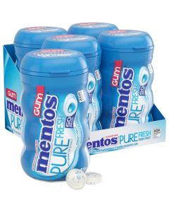 Mentos Pure Fresh SugarFree Chewing Gum with Xylitol Fresh Mint 50 Piece Bottle Pack of 4