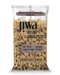 JIWA healthy by nature Instant Jowar Pasta, 100% Millet, Macaroni, Gluten Free, Easy and Ready to Cook, No Maida, No Atta, Wheat Free, Healthy Nutrition Pasta, 200g