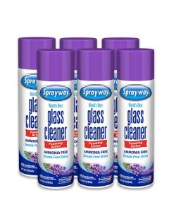 Sprayway Glass Cleaner Lavender Scent Foaming Aerosol Spray 19oz Pack of 6 AmmoniaFree Streakless FastActing Cleans Polishes Glass Surfaces Removes Fingerprints Dust Dirt Smoke Film