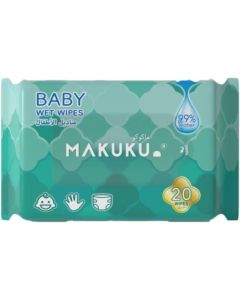 MAKUKU Baby Wet Wipes / Unscented and Hypoallergenic / 20 Wet Wipes