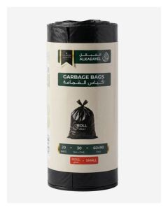 Garbage Bags Roll, 20 Bags, 30 Gallons, 60 x 90 cm (Small) - Black