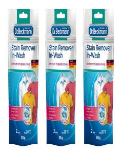 Dr Beckmann Stain Remover In-Wash Ultra 80g / Gently Removes Tough Stains / Gentle on Fabrics / For cleaner clothes / 3 x 80g, 240g / Pack of 3