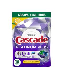 Cascade Platinum Plus Dishwasher Pods Dishwasher Detergent Dish Detergent Soap Lemon 19 Count