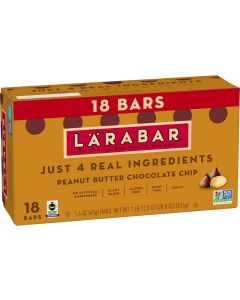 LÄRABAR Peanut Butter Chocolate Chip Fruit and Nut Bars - Gluten Free, Vegan, 28.8 oz, 18 Count