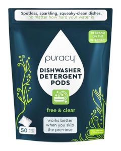 Puracy Dishwasher Pods Natural Dishwasher Detergent Free Clear Dish tabs EnzymePowered Spot Residue Free TikTok Trend Items Must Haves from TikTok Made Me Buy It Free Clear 50 Count