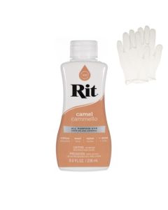 Rit Dye Liquid Fabric Dye for Crafting Clothing and Dcor 8 oz Bottle Camel Gloves Included