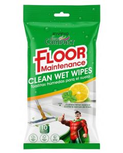 New Compact Lemon Floor Cleaning Wet Wipes 10 Pcs Pack