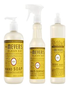Mrs. MEYER'S Kitchen Set, Dish Soap, Hand Soap, and Multi-Surface Cleaner, 3 CT (Daisy)