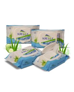Kressa Wet Wipes Aloe Vera Cucumber Pack Of 4 Total 120 Wipes Alcohol Paraben Free 100 Natural Biodegradable