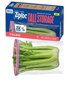 Ziploc Tall Food Storage Bags, 10 Count