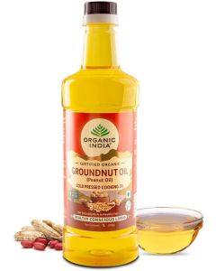 Organic India Groundnut Oil - 1000 ml Cold Pressed Peanut Oil
