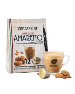 Amaretto Coffee Capsules / Compatible with Nespresso® Original Line Machines / Premium Amaretto Flavoured Coffee / 12 Capsules Pack / Smooth, Aromatic & Café-Style Coffee