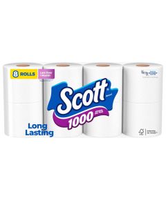 Scott 1000 Toilet Paper 8 Rolls SepticSafe 1Ply Toilet Tissue