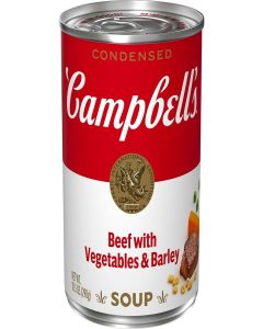 Campbell's Condensed Beef With Vegetables & Barley Soup, 10.5 Ounce Can