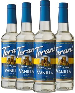 Torani Sugar Free Vanilla Syrup, 25.4 Ounce Bottles, Pack of 4