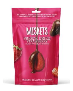 Miskets Belgian Milk Chocolate Coated Freeze Dried Strawberry, 80 gr