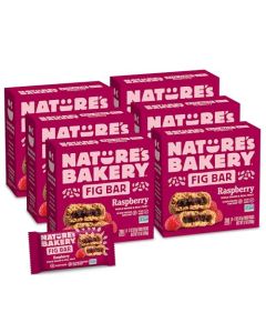 Natures Bakery Whole Wheat Fig Bars Raspberry Real Fruit Vegan NonGMO Snack bar 6 Count Pack of 6