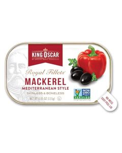 King Oscar Skinless Boneless Mackerel Fillets Mediterranean Style 405 Ounce Cans Pack of 1