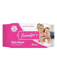 Baby Wipes 30's - Ultra Soft, Alcohol-Free, Extra Gentle, Aloe Vera Gel, Vitamin E, and Safe for Delicate Skin