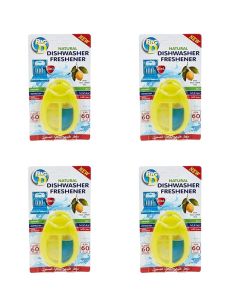 Big D Natural Dishwasher Freshener with Lemon Oil – Pack of 4 / Long-Lasting Citrus Odor Control with Aqua Active Technology