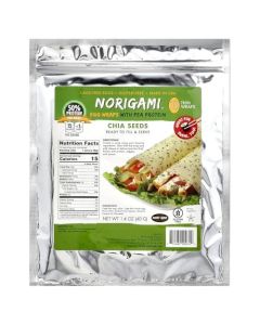 Norigami Egg Wraps with Pea Protein Chia Seeds High Protein Low Carb Vegetarian Thin Healthy Wraps Certified Kosher NonGMO Gluten Free NOW Featuring 10 Wraps in a bag