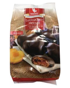 Weiss Dark Chocolate Gingerbread Hearts with Apricot Filling