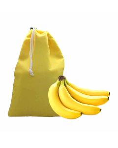 Gadgetime USA Banana Drawstring Preserve Bag to Keep Fresh for Longer Prevent Ripening Reusable Washable Grocery Produce Saver Sack Yellow