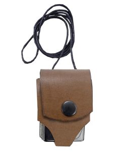 EBSEM for Zippo Genuine Leather Heavy Duty Pouches Lighter Holder Case Handmade Pouch Accessories by Ebsem Vintage Brown Neck Cord