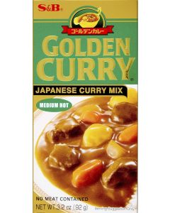 S&B Golden Curry Japanese Mix, Medium Hot, 3.2 Oz - Traditional Japanese Curry Sauce