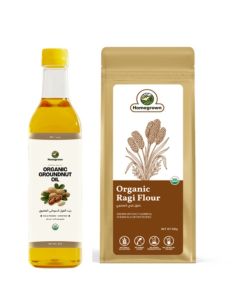 HG Organic Groundnut Oil + HG Organic Ragi Flour ( Finger Millet ) ( 2 Pack )