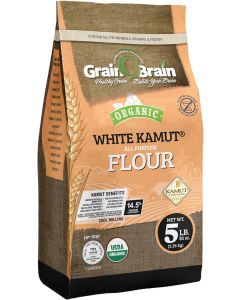 Grain Brain Organic White Kamut Flour - 5 lb Khorosan Wheat All Purpose Flour