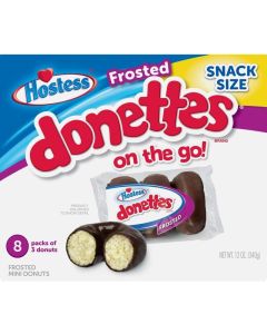 Hostess Frosted Donettes Snack Size - 12oz Box with 8 Packs of Mini Donuts