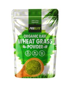 Organic Wheatgrass Powder 500g - Premium EU High in Iron & Fibre to Support Energy and Stress, Vegan Keto Superfood Supergreen Raw Natural Wheatgrass Powder Juice, Wheat Grass Shots PROELITE