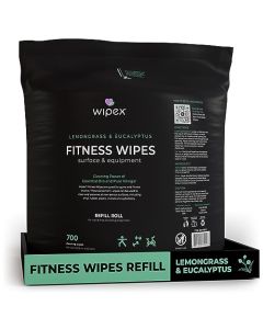 Wipex Gym Wipes for Equipment Cleaning 700 Large 8x12 Natural Fitness Wipes Refills for Dispensers Made with Lemongrass Eucalyptus Oil Vinegar Bulk Surface Multipurpose Wipes 1 Pack