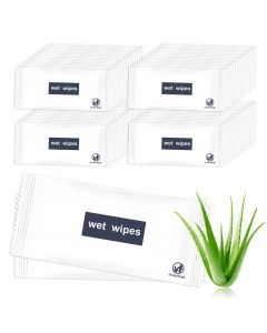 Hipruict Individual Hand Wipes Wet Wipes Individually Wrapped 100 Pack Clean Hands Quickly Large Wet Wipes Bulk for Homeless Suitable for Restaurant Wedding Barbecue