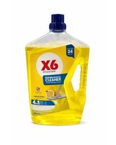X6 Lemon Fresh Disinfectant & Floor Cleaner 4 in 1 Antibacterial Liquid - 3 Liters (3000ml)