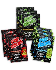 The Hampton Candy Company Pop Rocks Candy 9 Pack 3 Flavors of Each Watermelon Strawberry Tropical Punch