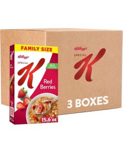 Kellogg's Special K Red Berries Breakfast Cereal, Family Size, 3 Boxes of 15.6 oz Each
