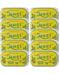 NURI Portuguese Sardines in Olive Oil - 10 Pack (4.4 oz Cans)