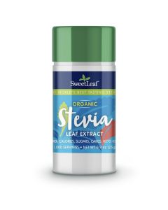 SweetLeaf Organic Pure Stevia Powder Shaker Jar Zero Calorie Sweetener with Pure Stevia Leaf Extract No Artificial Sweetener Additive Sugar Free Keto Friendly Gluten Free 09 Oz Pack of 1